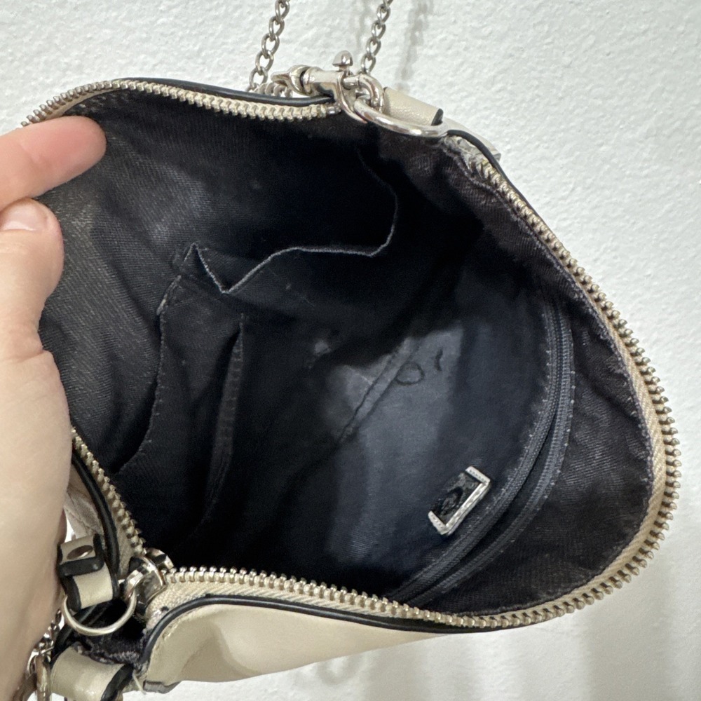 G By Guess Beige with Black Trim Crossbody Purse Beige‎ Satchel Chain Strap - Picture 7 of 13
